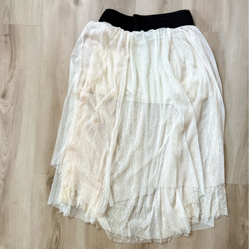 Free People Sugar Plum Fairy Tutu Midi Skirt Size S Ivory